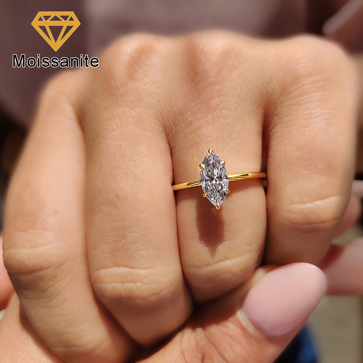 Women's 1Ct Marquise Moissanite Luxury Engagement Ring